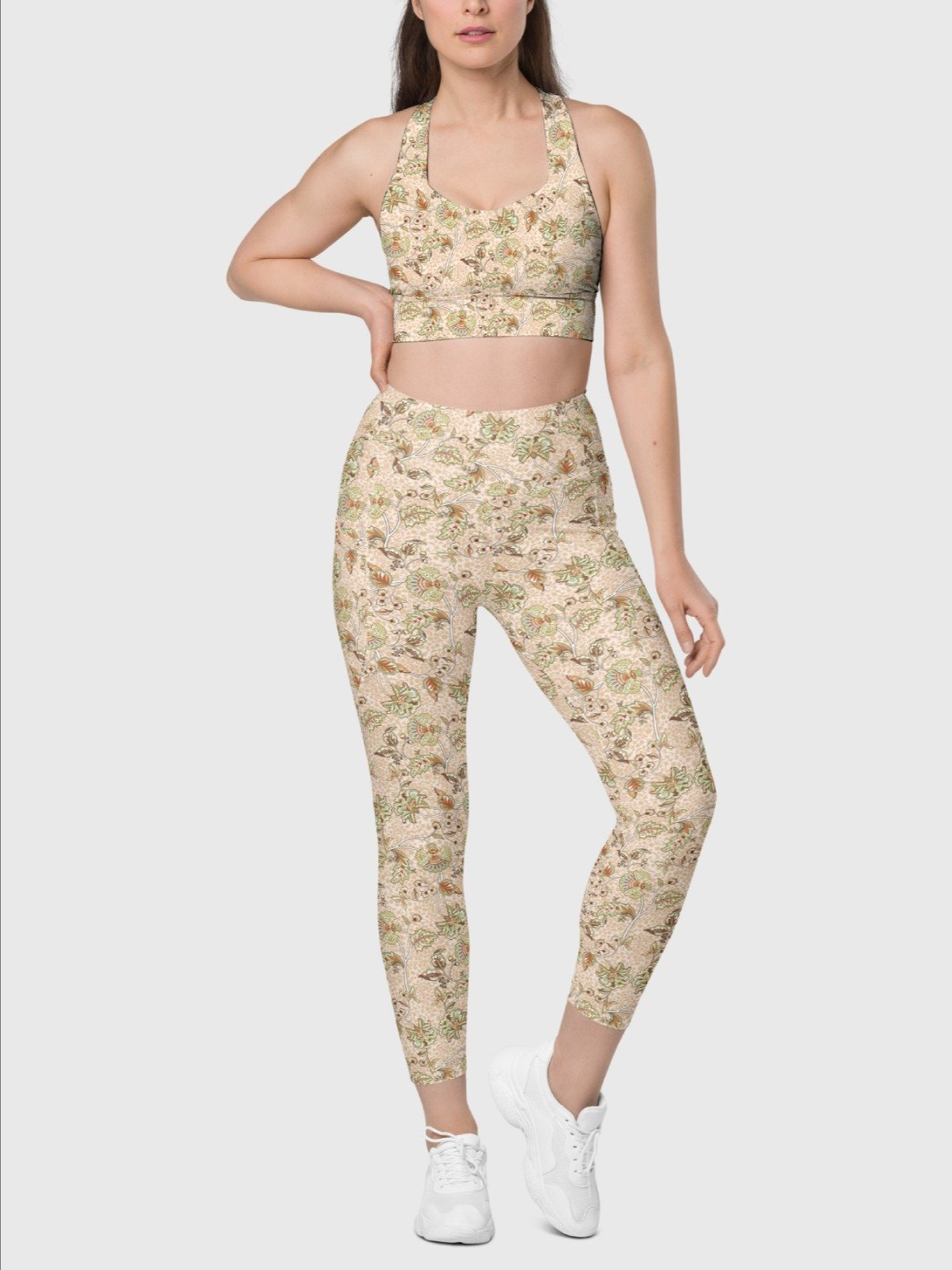 High-Impact Bra "Elegant Neutral Beige Chintz" product image (9)