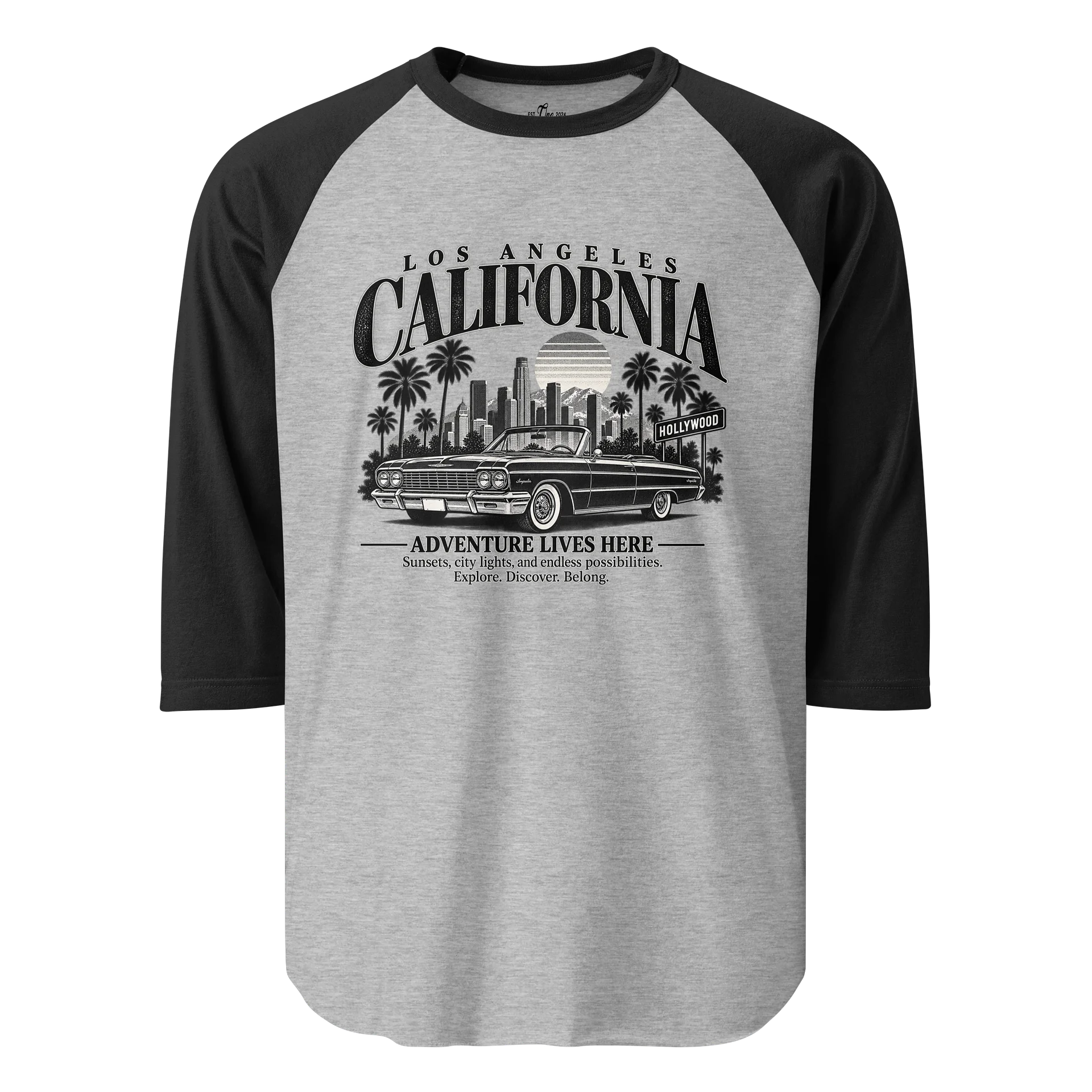 Los Angeles California | Adventure Lives Here Vintage Raglan Tee product image (1)