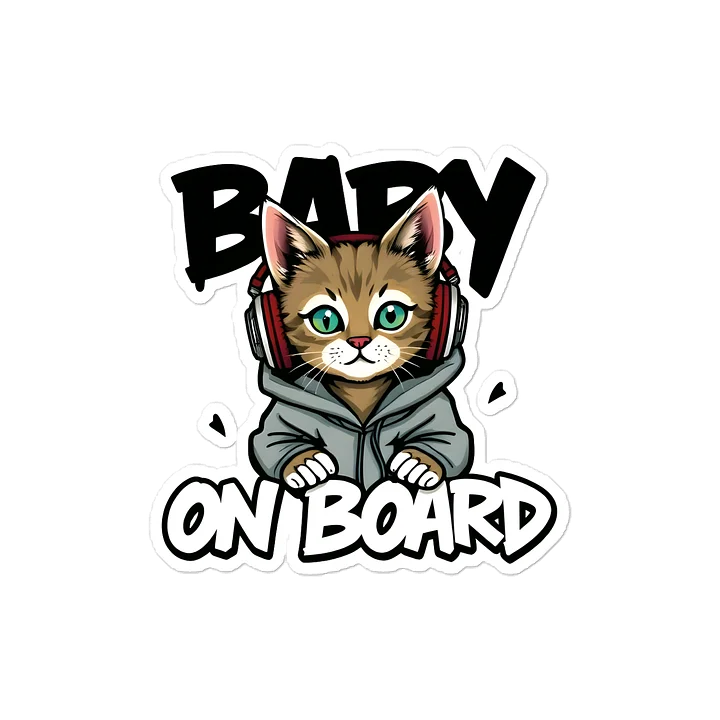 Cool Cat Urban Style Car Decal - 5x5 Premium Vinyl Sticker - Streetwear Inspire Cat with Headphones Graphic for Cars and Jeeps product image (1)