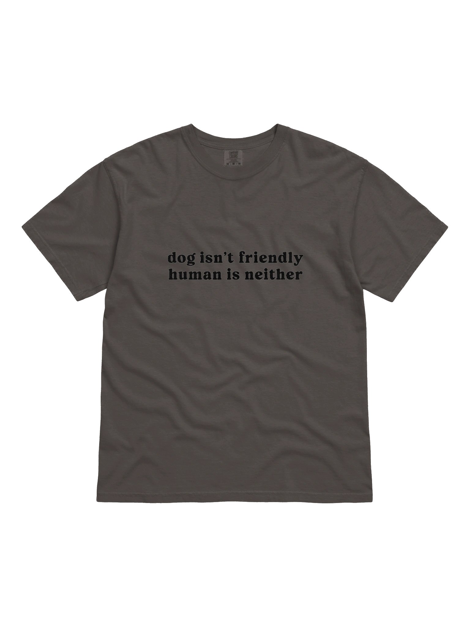 Dog Isn't Friendly. Human Is Neither T-Shirt(Embroidered) Tone-on-Tone Design for Dog Lovers product image (4)