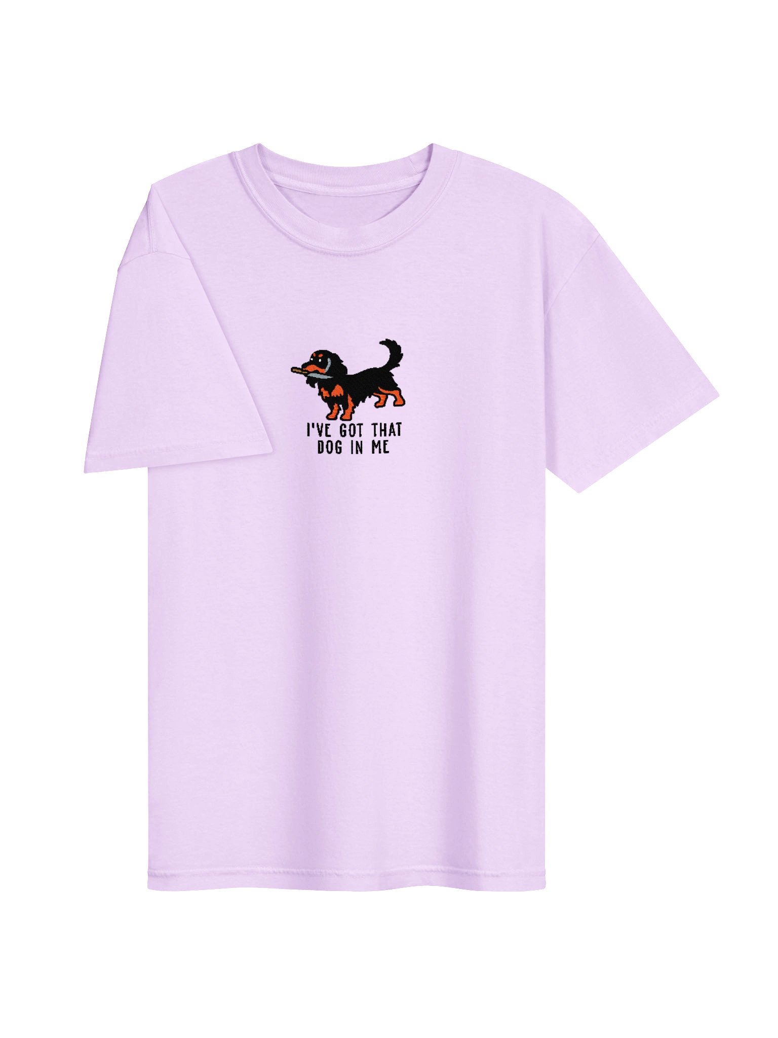 I've Got That Dog In Me Funny Chibi-Style Embroidered T-Shirt for Longhaired Dachshund(Black & Tan) Owners product image (93)