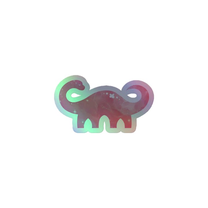 Pink Holographic Dinosaur Sticker product image (1)
