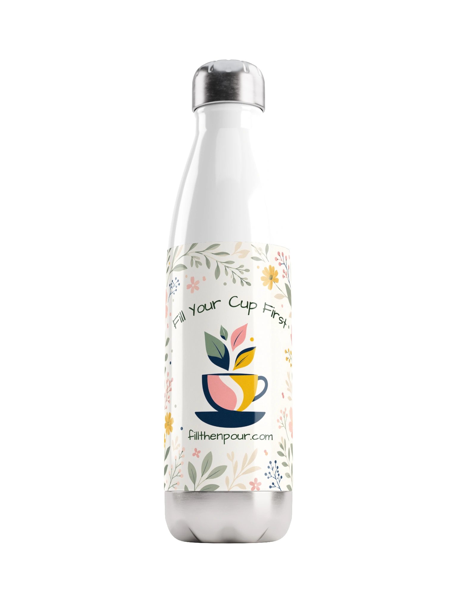 Floral Fill Your Cup First Insulated Water Bottle product image (1)