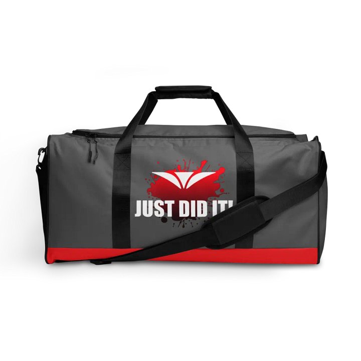 Just Did It! Red Splatter Gray Duffle Bag product image (1)