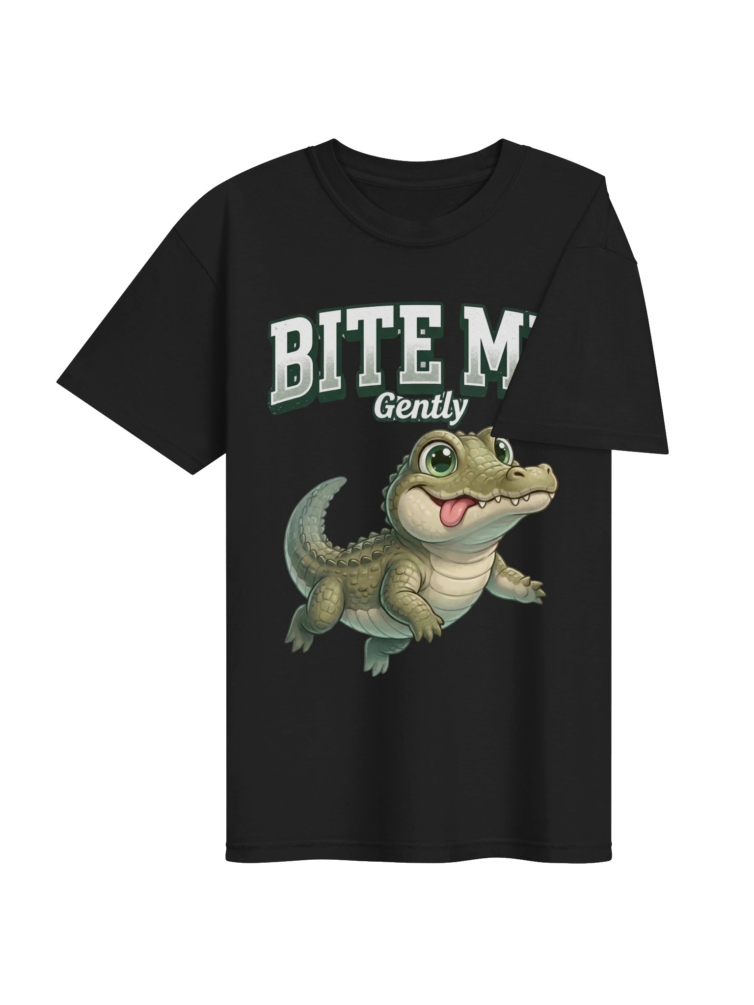 Bite Me Gently Funny Crocodile T-Shirt | Cute Animal Graphic Tee product image (46)