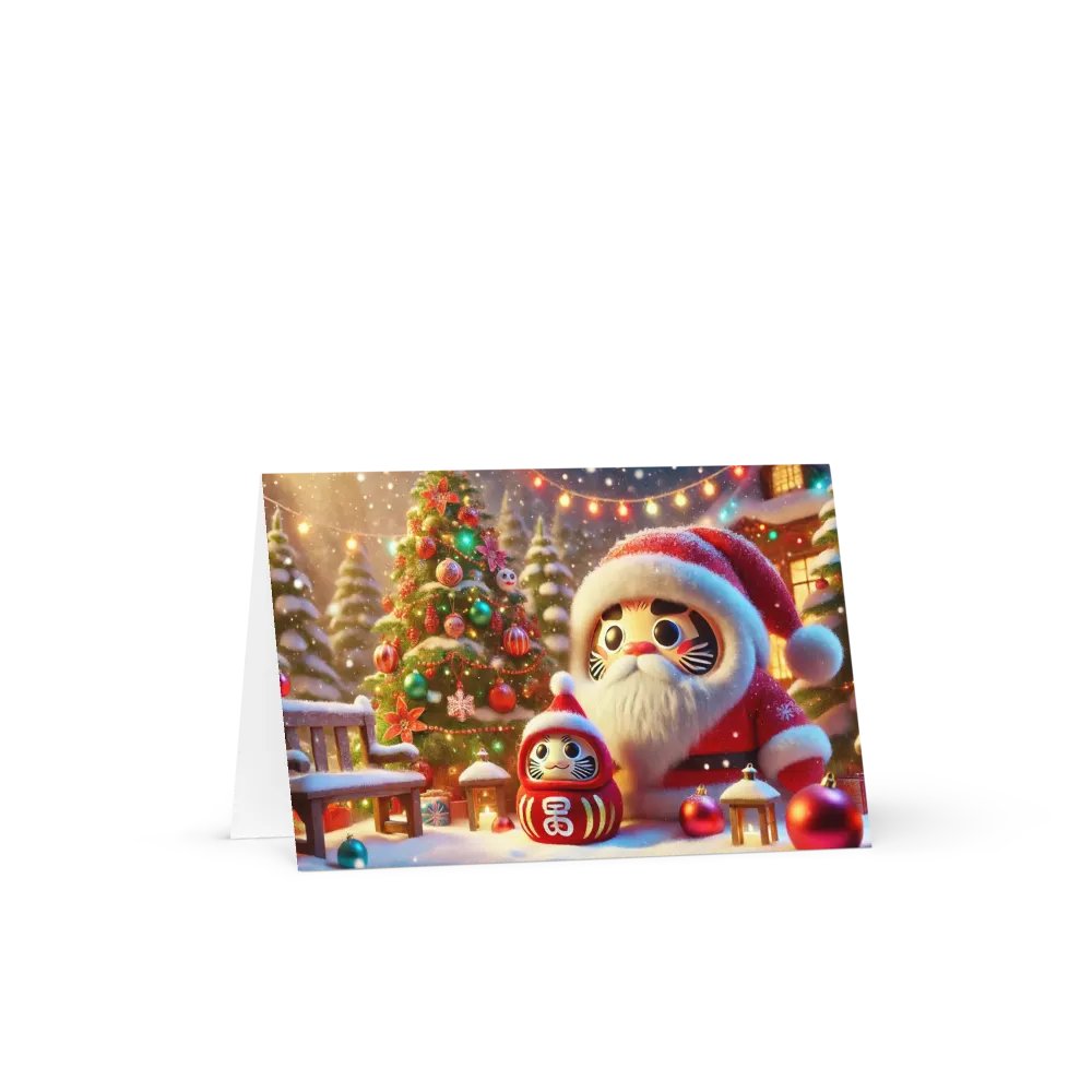 達磨とサンタクロースのクリスマスグリーティングカード product image (1)