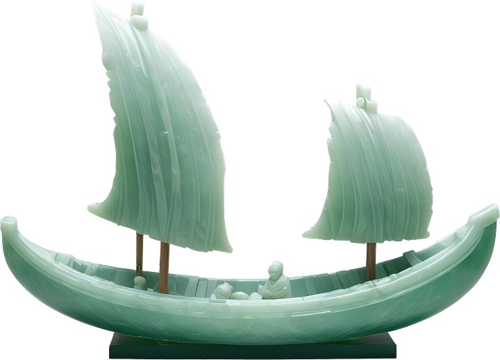Jade Signature – Jade Sailboat Sculpture PNG product image (1)