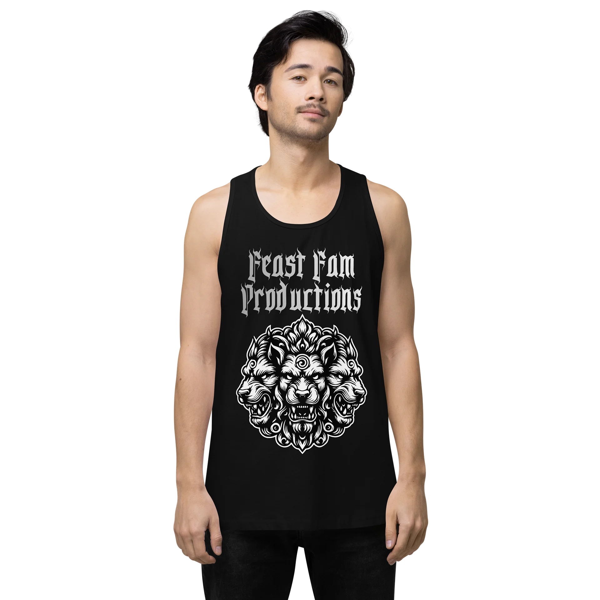 Feast Fam Productions Cerberus B/W Tank Top product image (1)