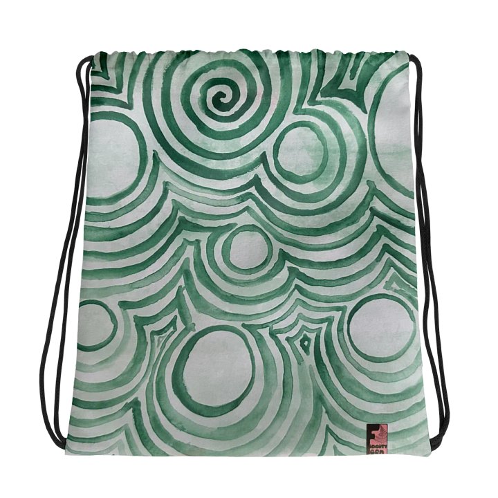 "Green Swirl" Drawstring Bag product image (1)