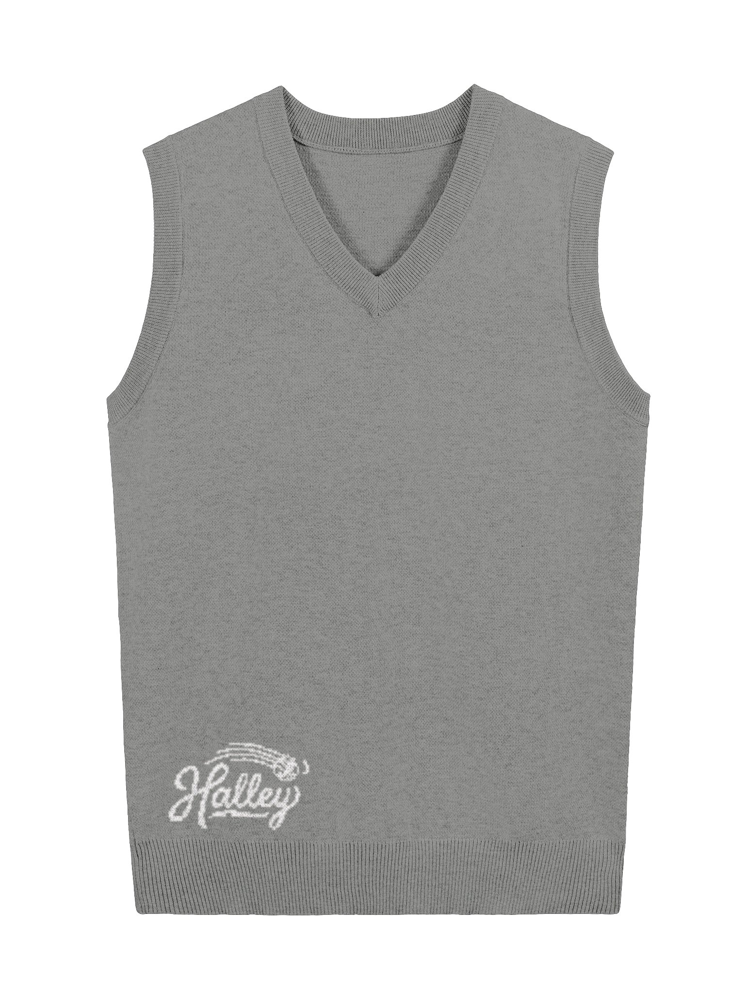 Grey Knitted V-Neck Vest product image (2)