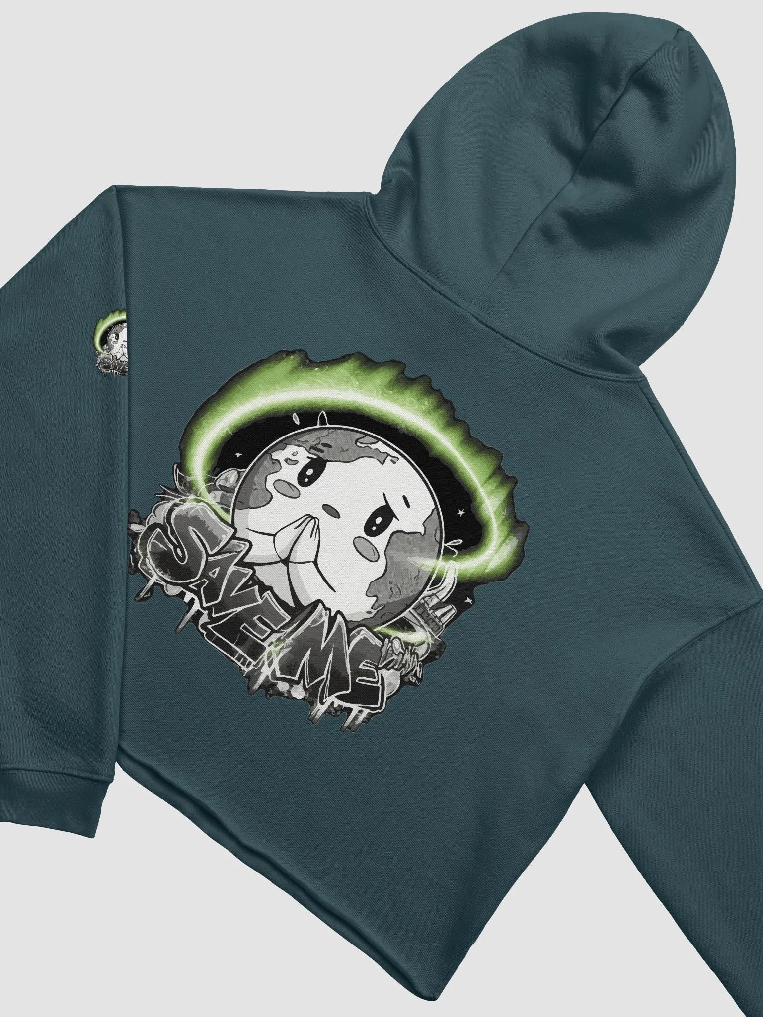 Save Me: A Plea from Planet Earth Fleece Crop Hoodie 🌍 product image (4)