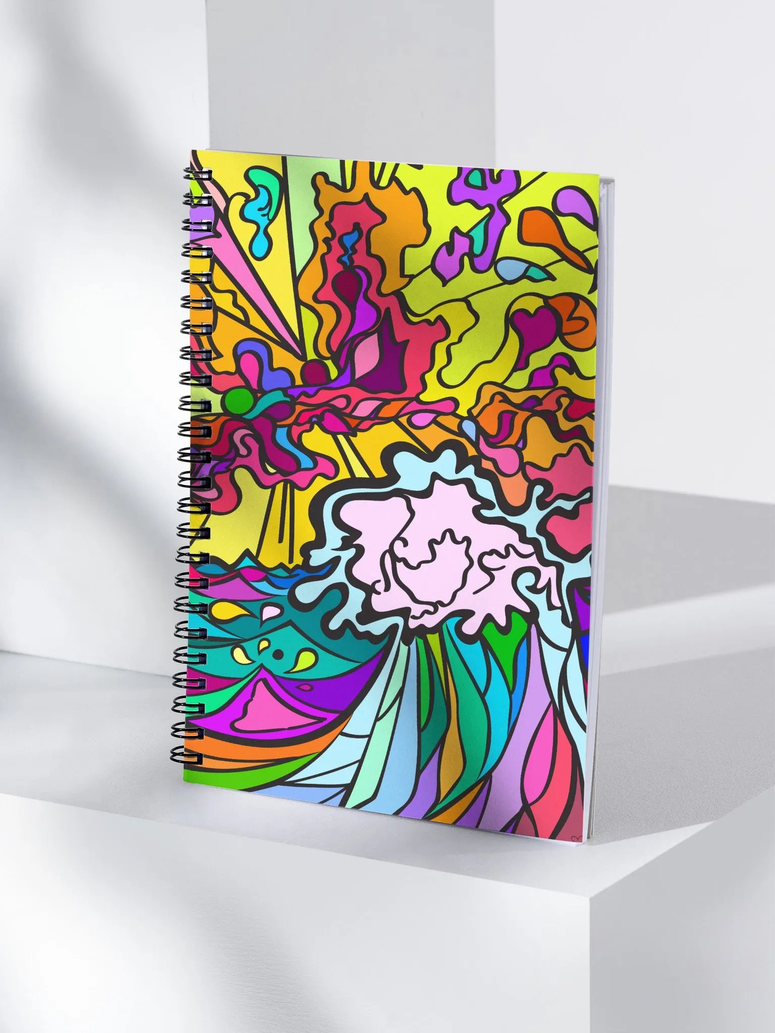 Vibrant Swirls Spiral Notebook – Wave at Sunset product image (4)