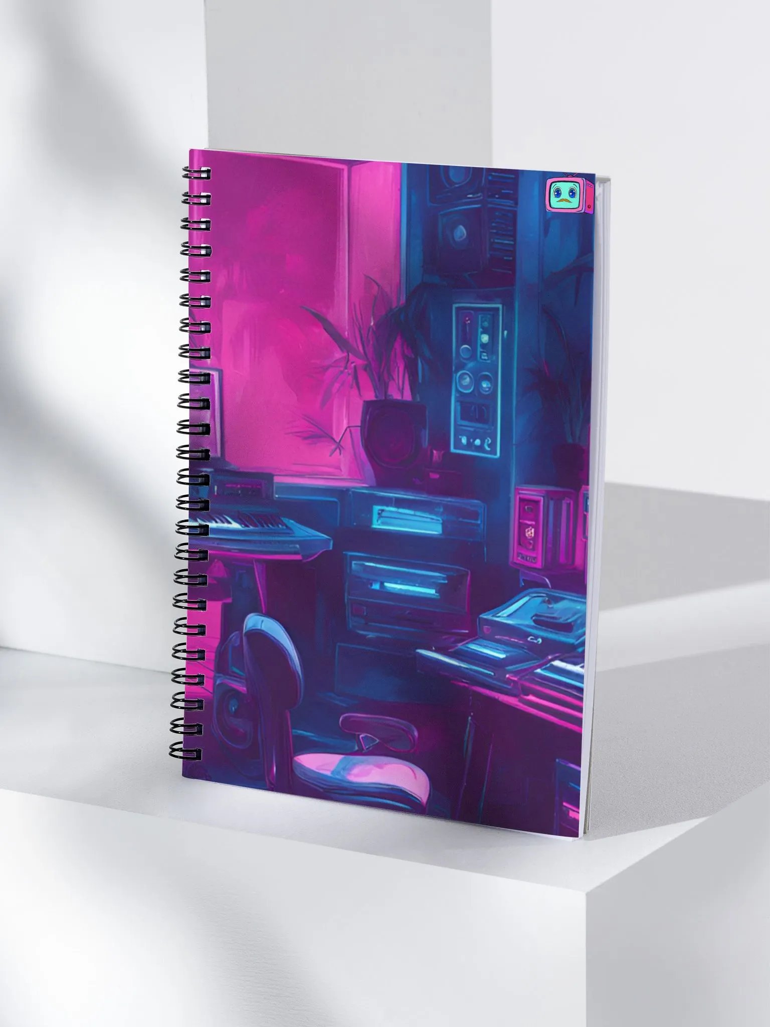 Neon Synthwave Dreams Spiral Notebook product image (4)