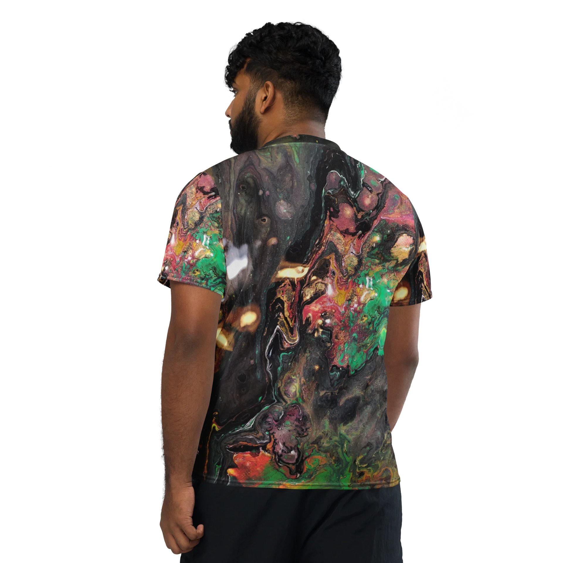 Bucket of paint creates galaxies Eco-Friendly All-Over Sports Jersey product image (3)