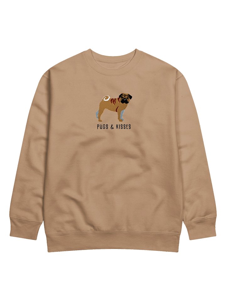 Pugs and Kisses Sweatshirt (Embroidered) of a Pug(Fawn) product image (1)