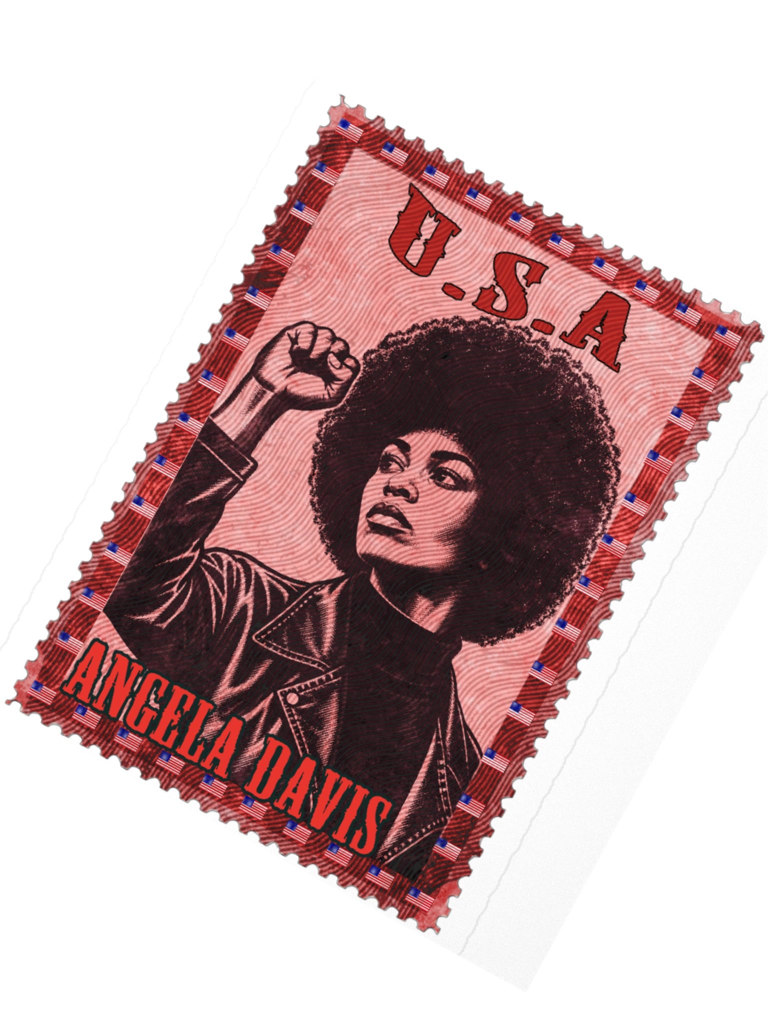 Angela Davis Vintage Postage Stamp Sticker product image (4)