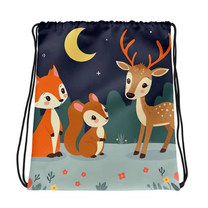 Moonlit Woodland Gathering Drawstring Bag product image (1)