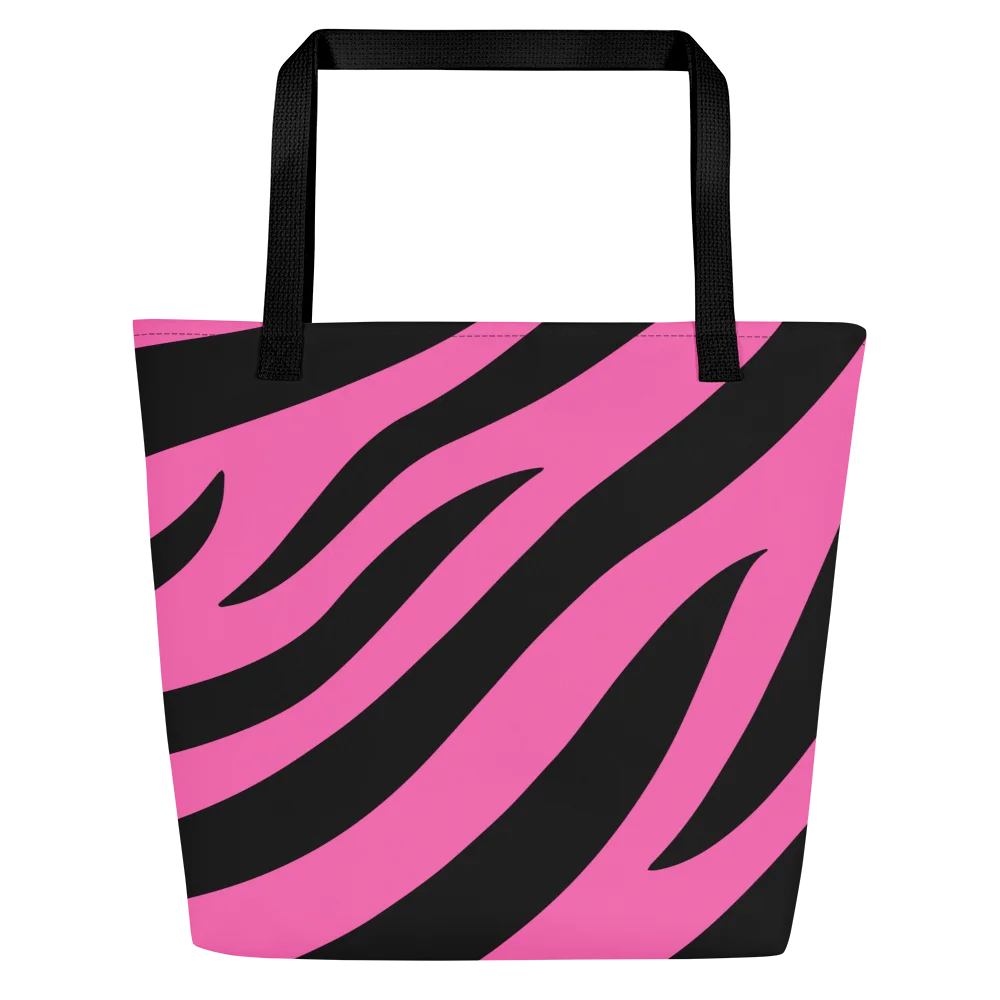 Zebra Print Tote Bag – Pink Black product image (1)