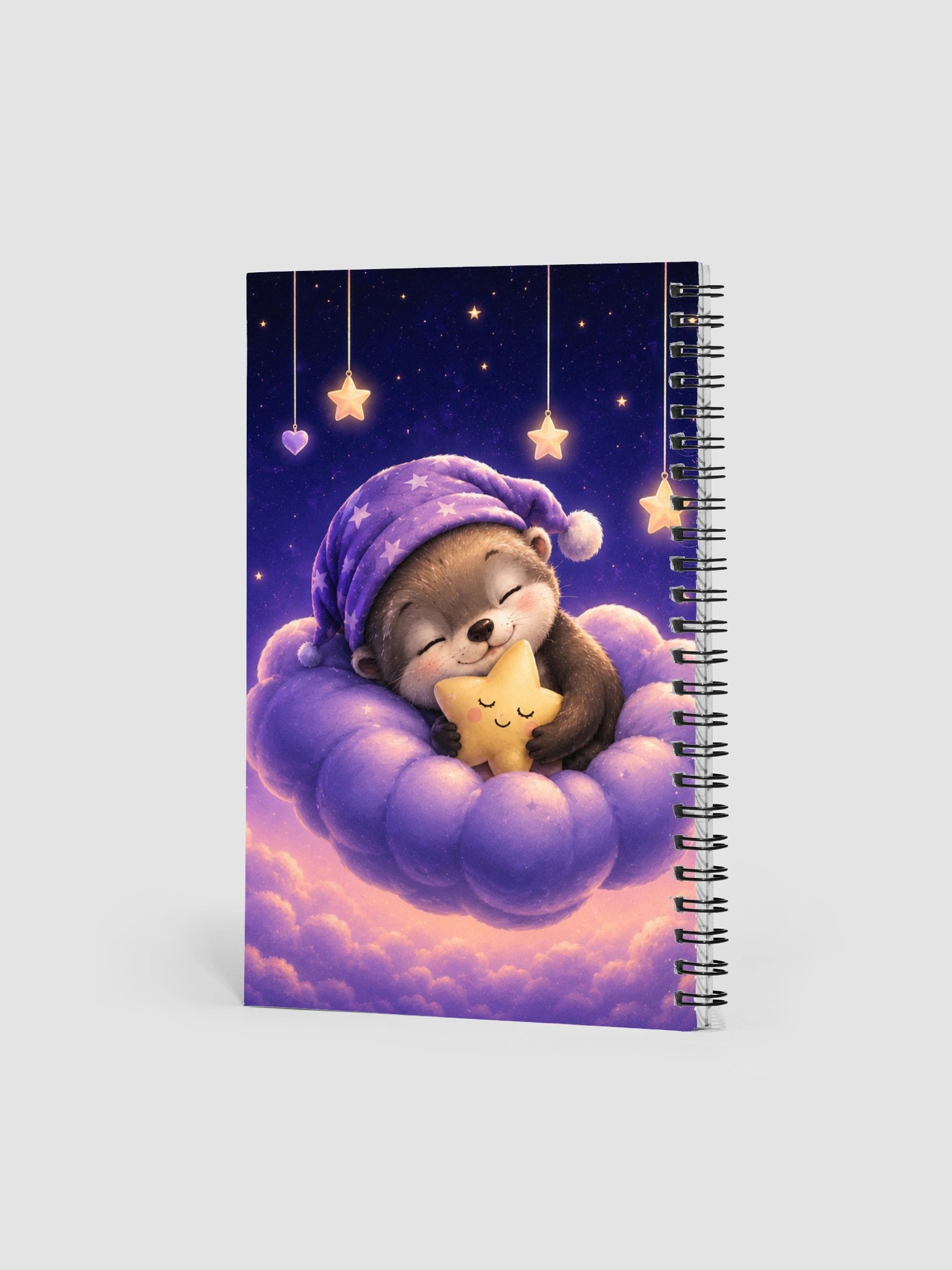 Starry Cloud Dreams Spiral Notebook | Cute Ferret Journal product image (2)