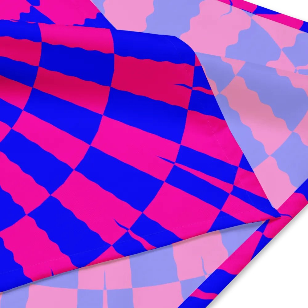 Spiral Illusion Neon Cotton Candy Color Bandana, Bright Blue Pink Trippy Twisted Accessories product image (4)