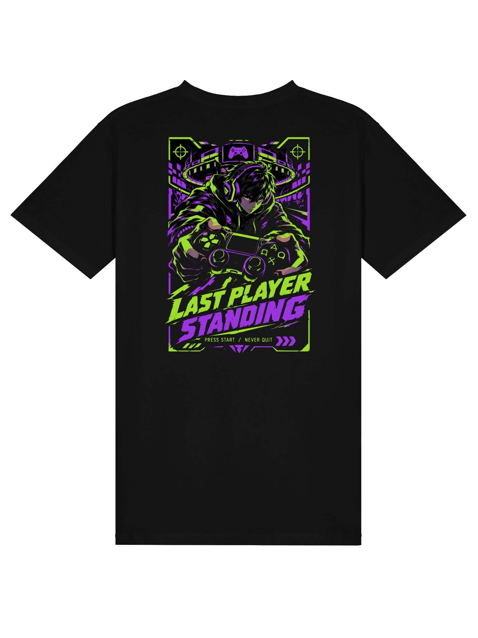 Last Player Standing Cyberpunk Gamer T-Shirt | Esports Anime Back Print Tee product image (1)