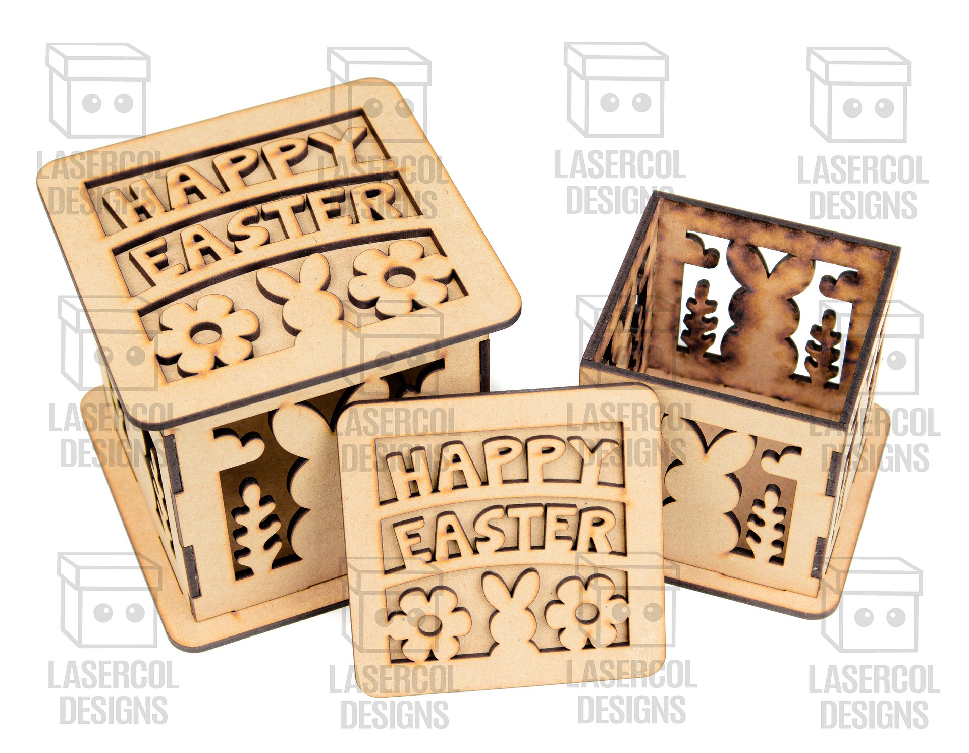 Easter Boxes Set (2 Sizes, 5 Styles) - Laser Cut Files product image (10)