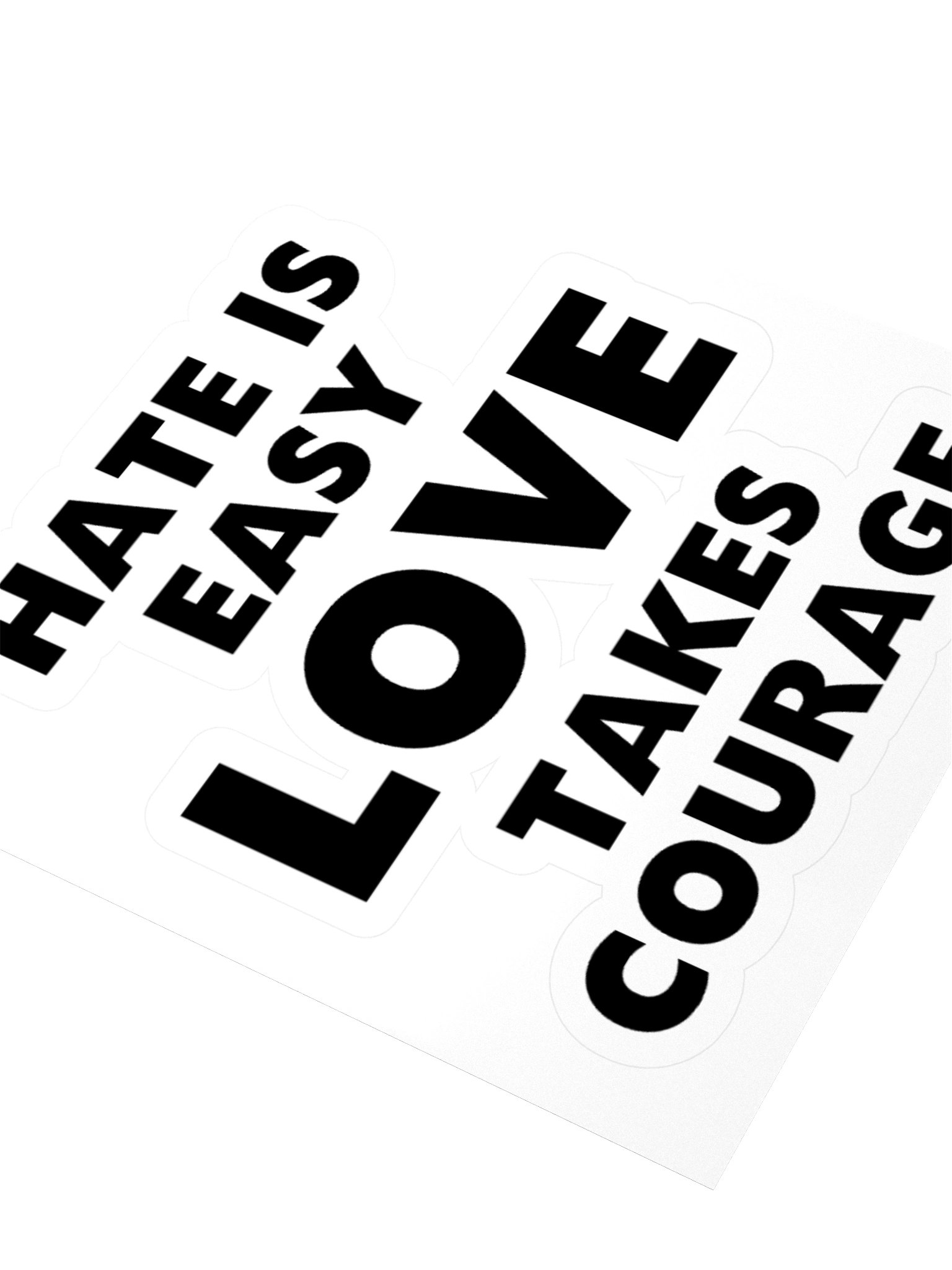Hate Love Courage Sticker product image (8)