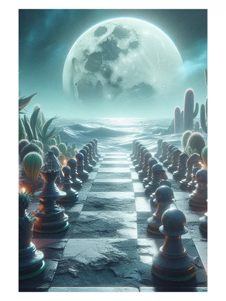 Lunar Chess Match Enhanced Matte Paper Poster product image (1)