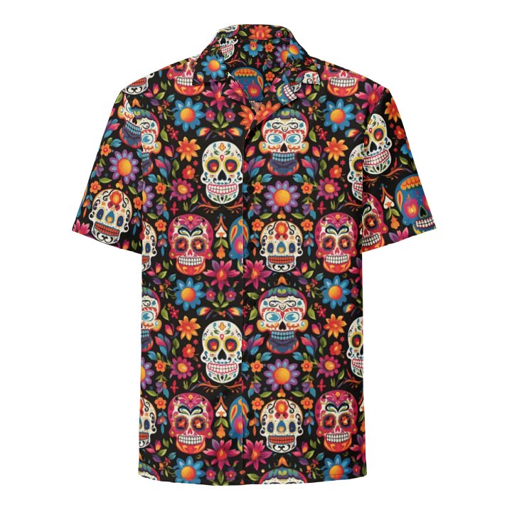 Sugar Skull Pattern-Seamless Day of the Dead Hawaiian Shirt product image (1)