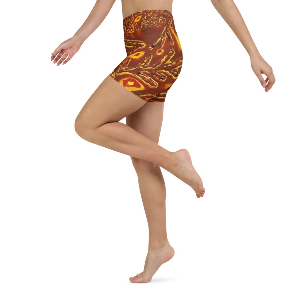 Japanese Fiery Abstract Yoga Shorts product image (4)