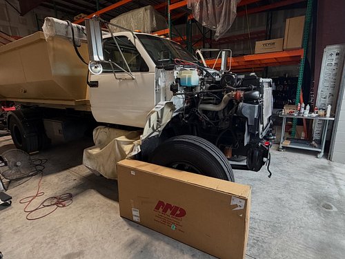 Been putting in some late nights on this side project. Jamie is restoring this OBS big boy for his dumpster business. The cab...