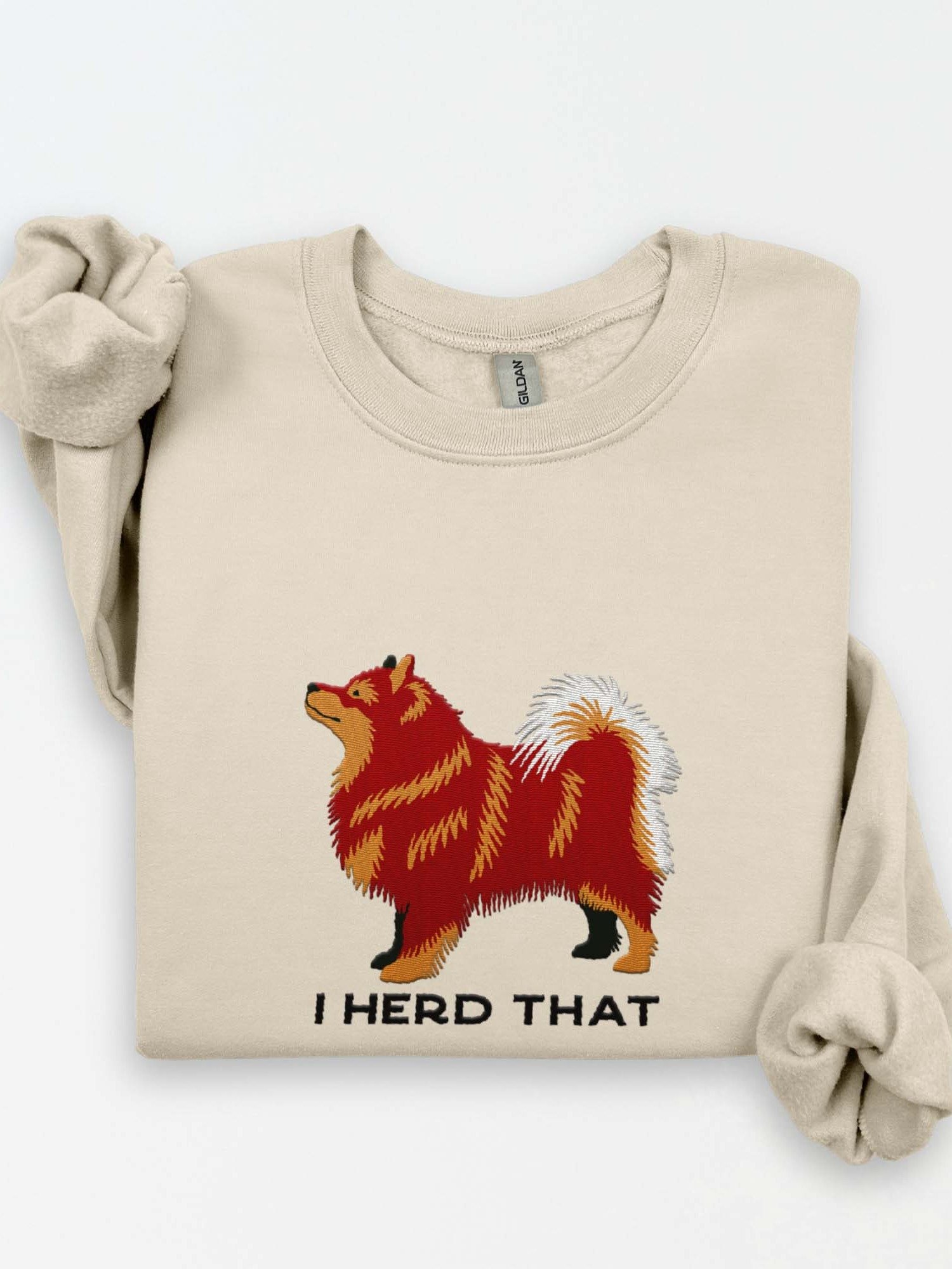 I Herd That Sweatshirt (Embroidered) of a Finnish Lapphund(Red) product image (1)
