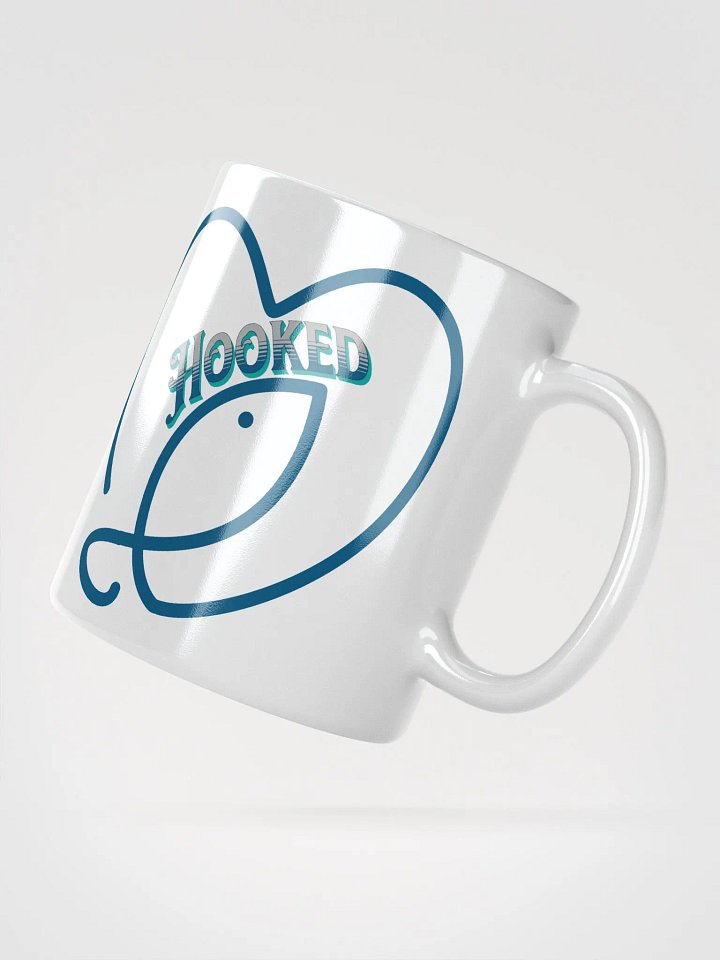 Hooked On Love Ceramic Mug, Heartfelt Connection Mug, Heart & Fish Coffee Cup, Romantic Love Gift, Valentine's Day Gift, Anniversary Present, Fisherman's Birthday Gift product image (2)