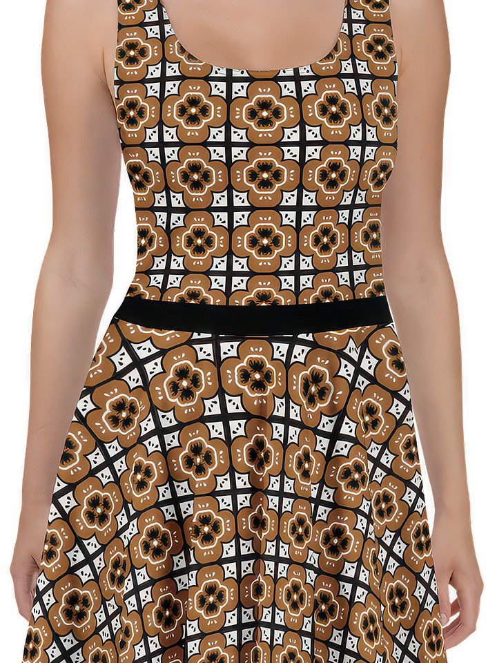 Rich Brown Arabesque Tile Dress product image (2)