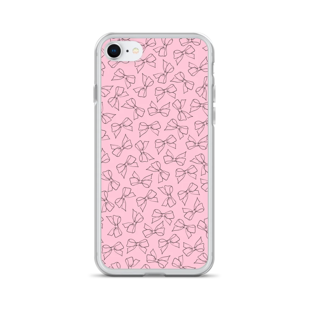 Hand-Drawn Pink Bow Clear iPhone Case product image (28)