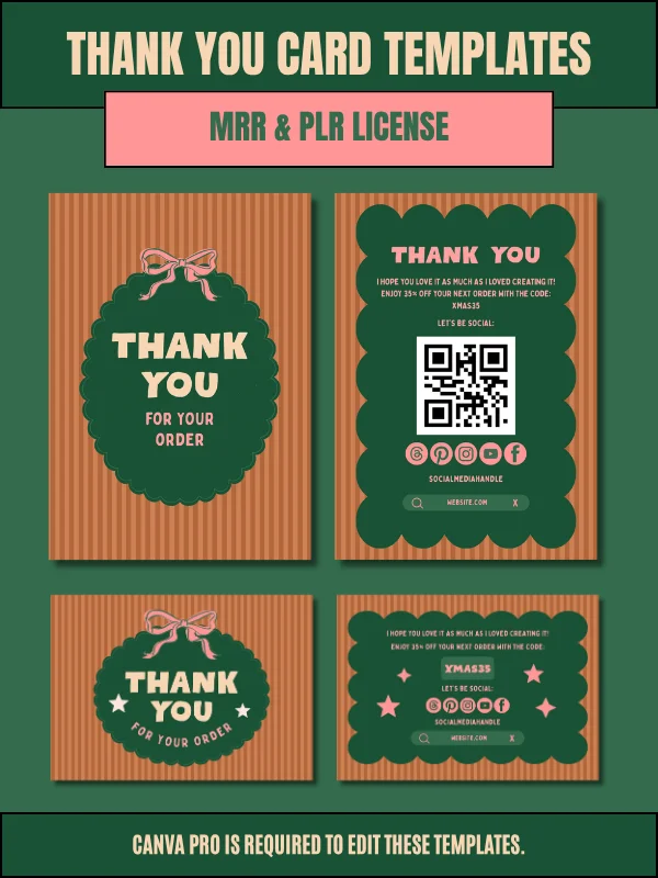 Coquette Christmas Thank You Cards for Customers product image (4)