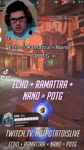 Overwatch 2 Echo + Ramattra + Nano = POTG! https://linktr.ee/HoTPoTaToisLive #ow #overwatch #overwatch2 #overwatchclips #over...