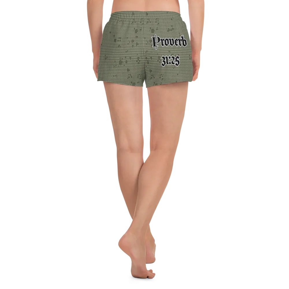 Faithful Camo: Proverb 3:25 Motion Women's Athletic Shorts - Desert Night Camo product image (4)
