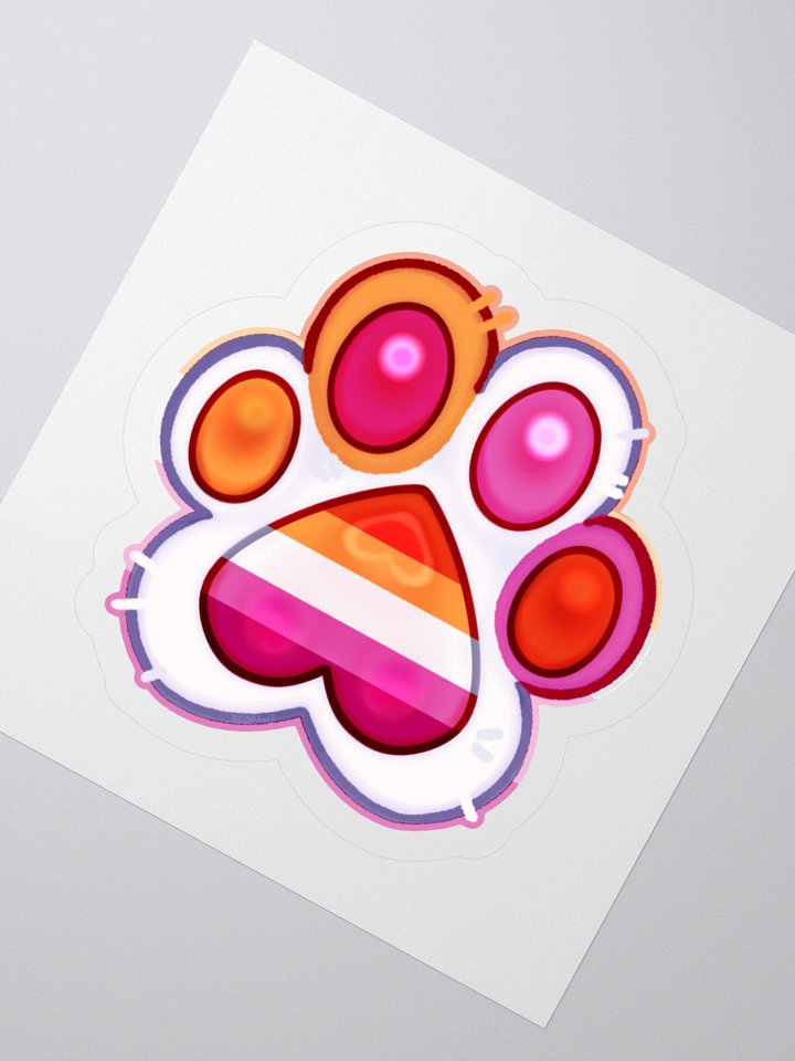 Lesbian Pride Paw Print Kiss Cut Stickers product image (8)