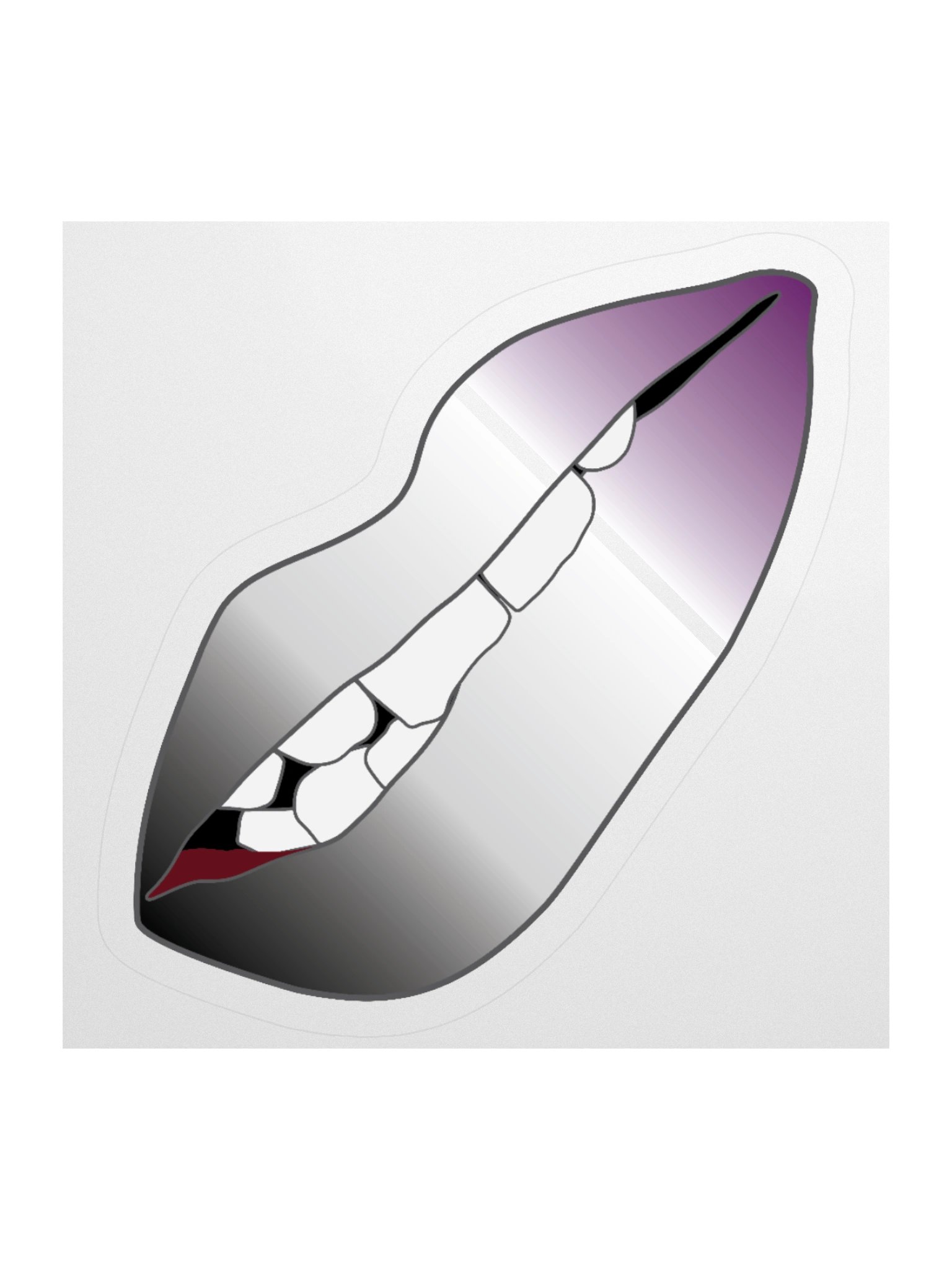 Asexual Pride Gradient Biting Lips Sticker product image (2)