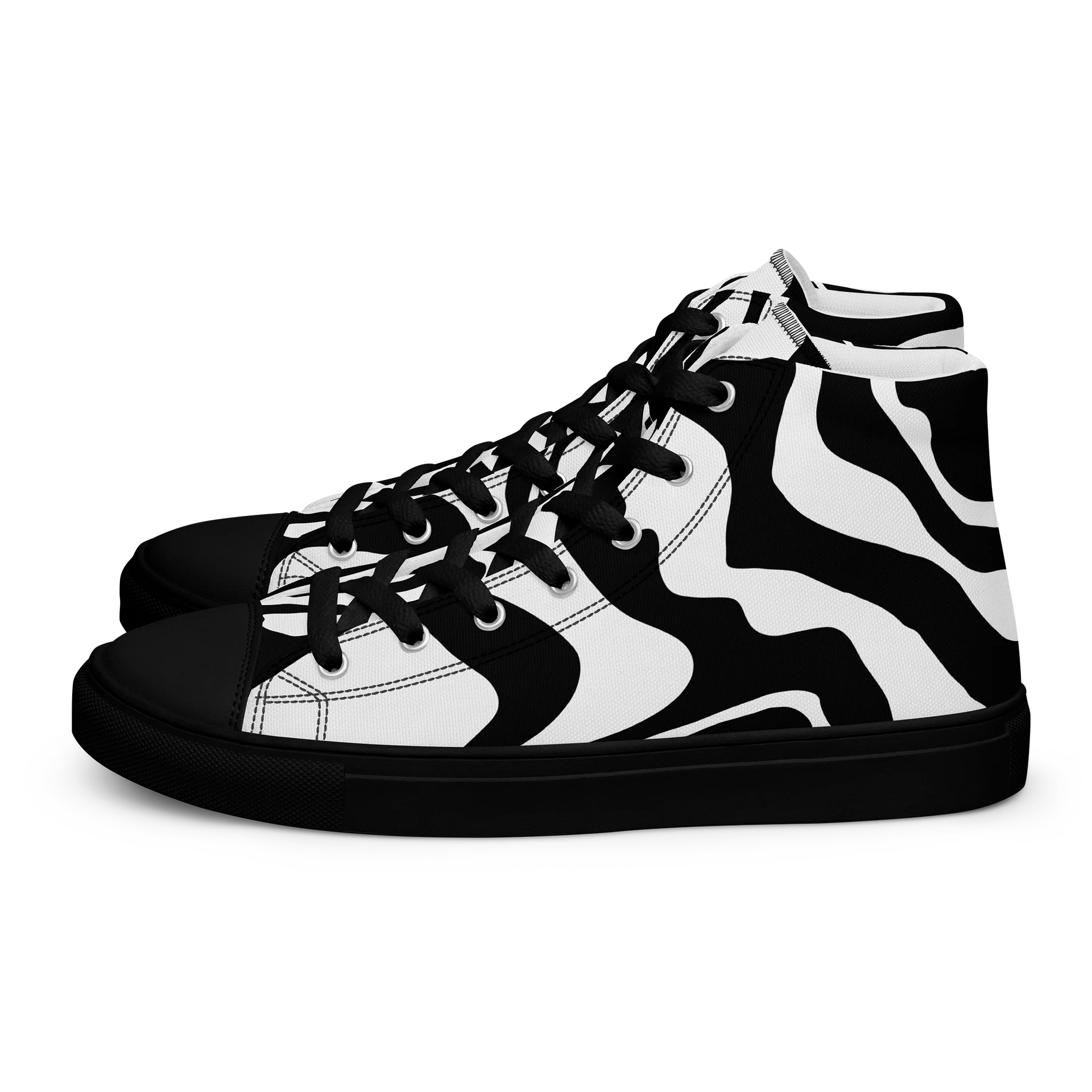 Zebra Stripe Print High Top Canvas Shoes product image (1)