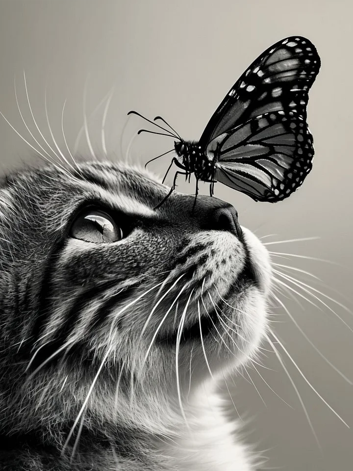 Whimsical Butterfly Cat Framed Poster product image (1)