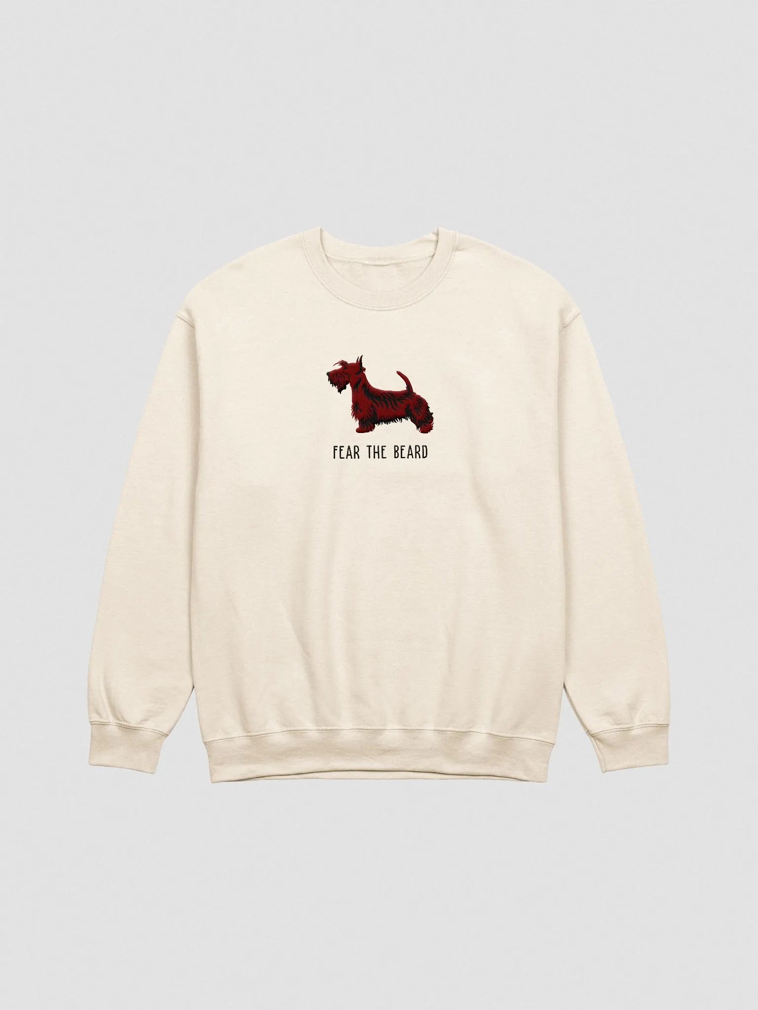 Fear the Beard Sweatshirt (Embroidered) of a Scottish Terrier(Brown) product image (4)