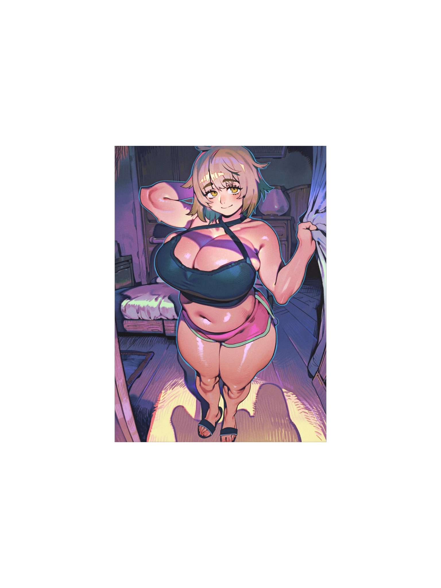 Blonde Curvy Girl Bedroom Print product image (3)