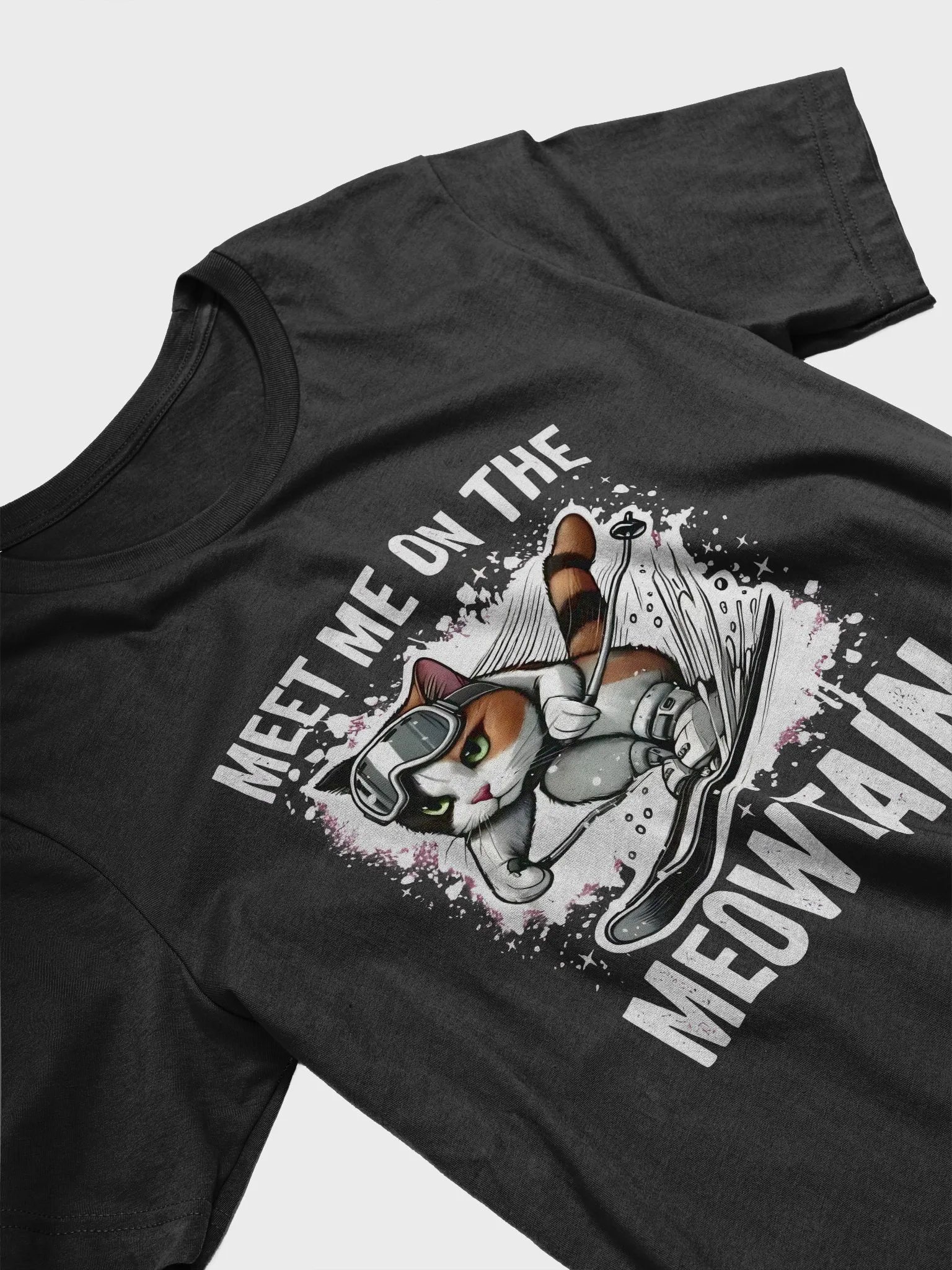 Meowtain Skier Graphic Tee product image (3)