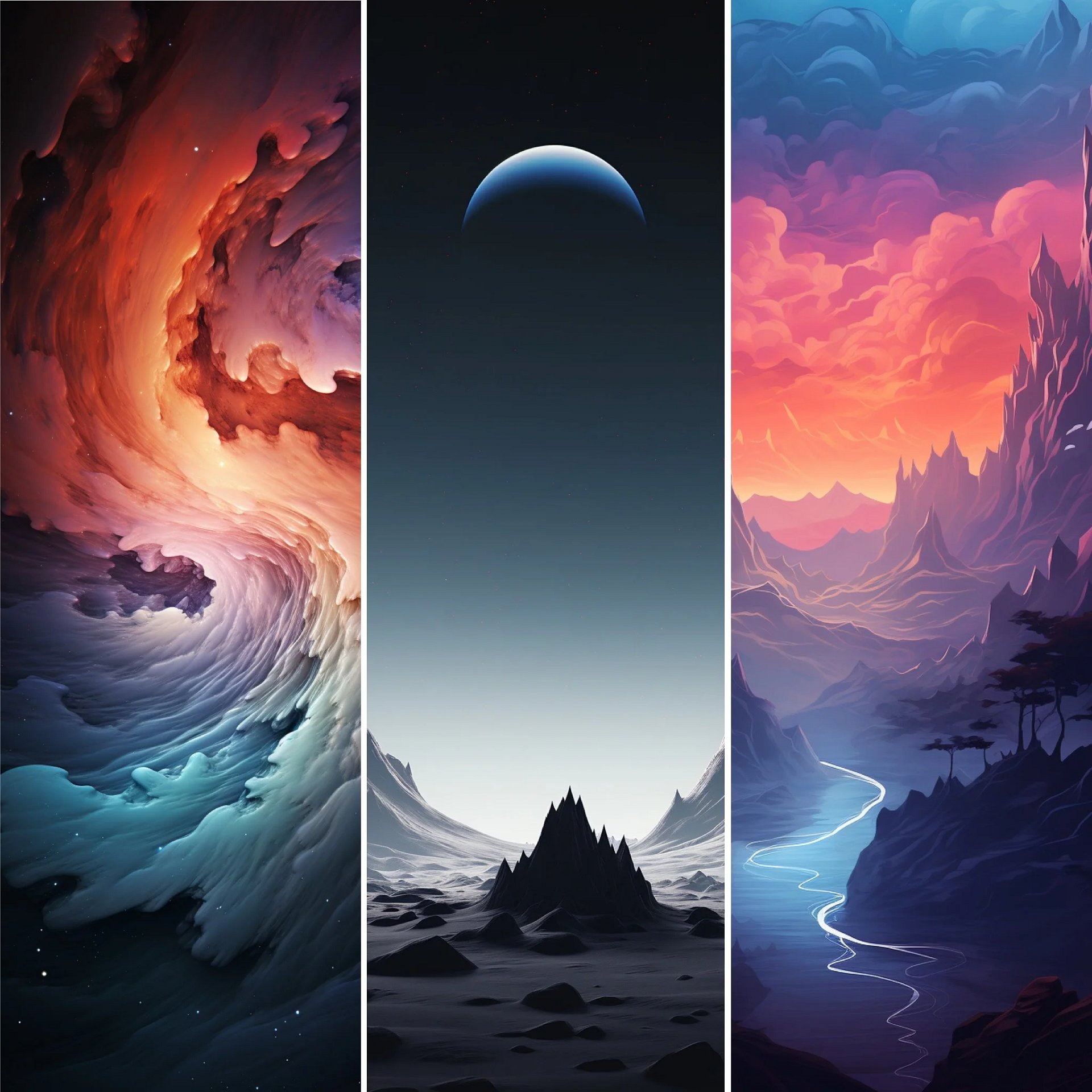 🌙 Celestial Chromatics: iPhone Wallpapers - Skies, Moon, Clouds Fusion product image (1)