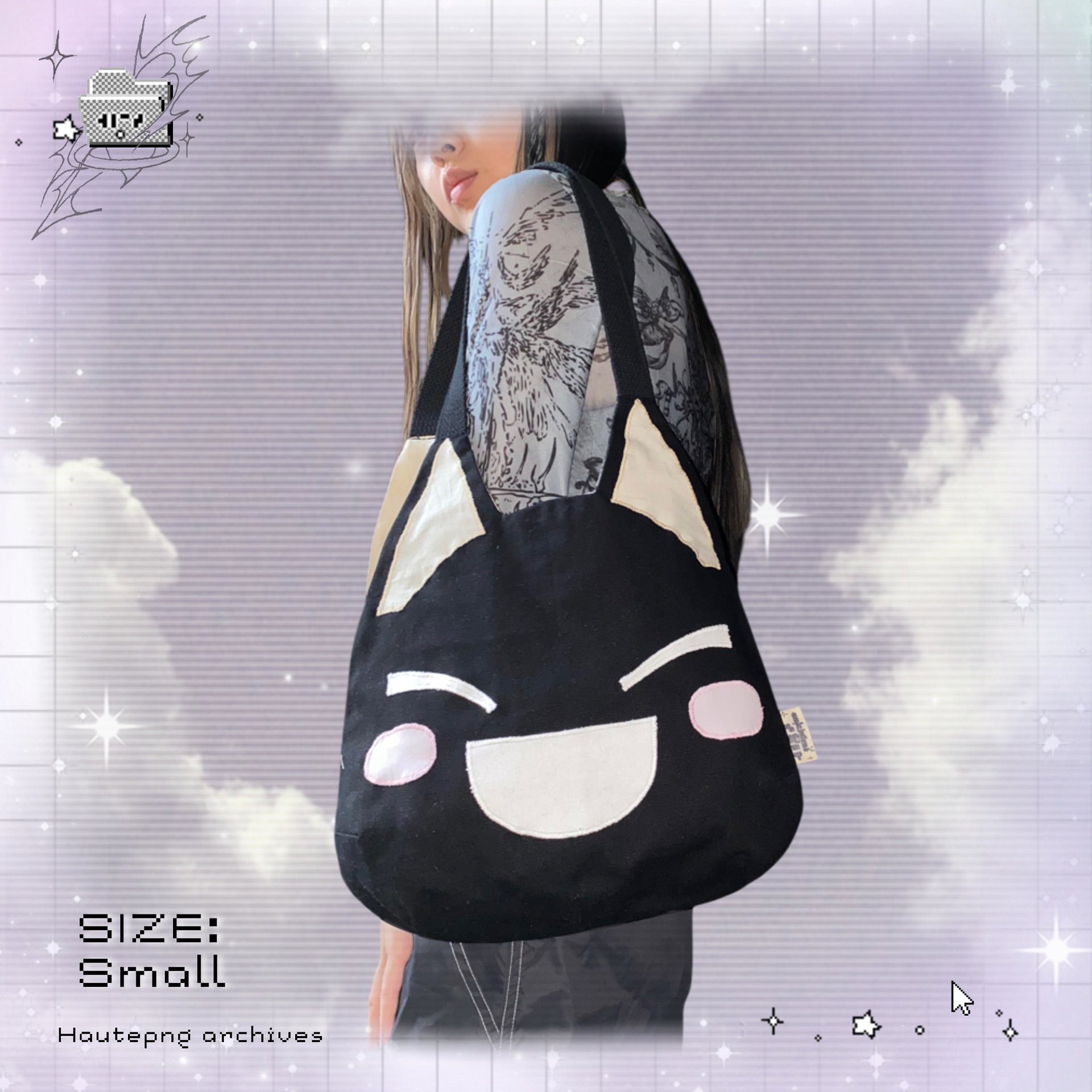 (made to order) kuro tote bag (small :D) product image (1)