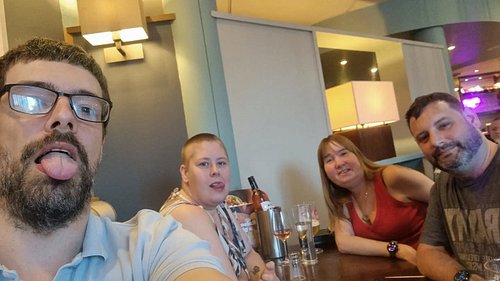 4 out of the 6 are ready for a weekend of meat, booze and good times