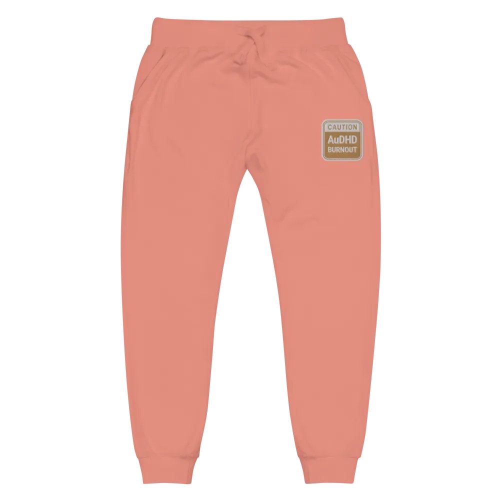 CAUTION: AuDHD BURNOUT (brass design) embroidered unisex joggers product image (2)