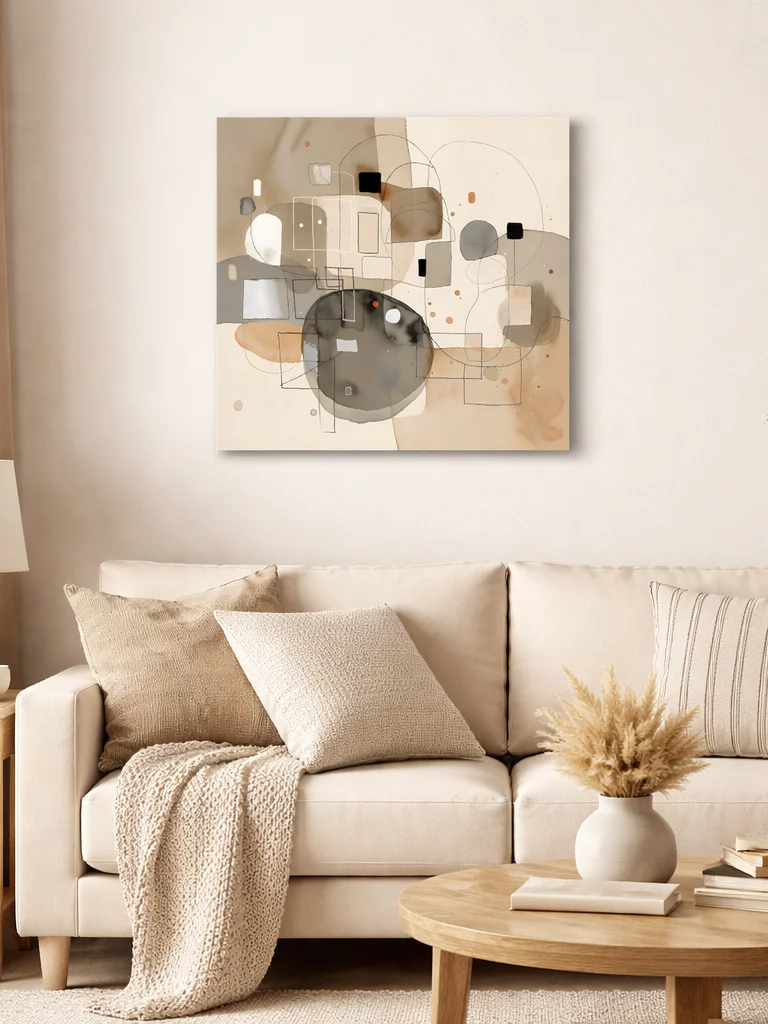 "Calm Corners" Beige Connector Canvas Art product image (1)
